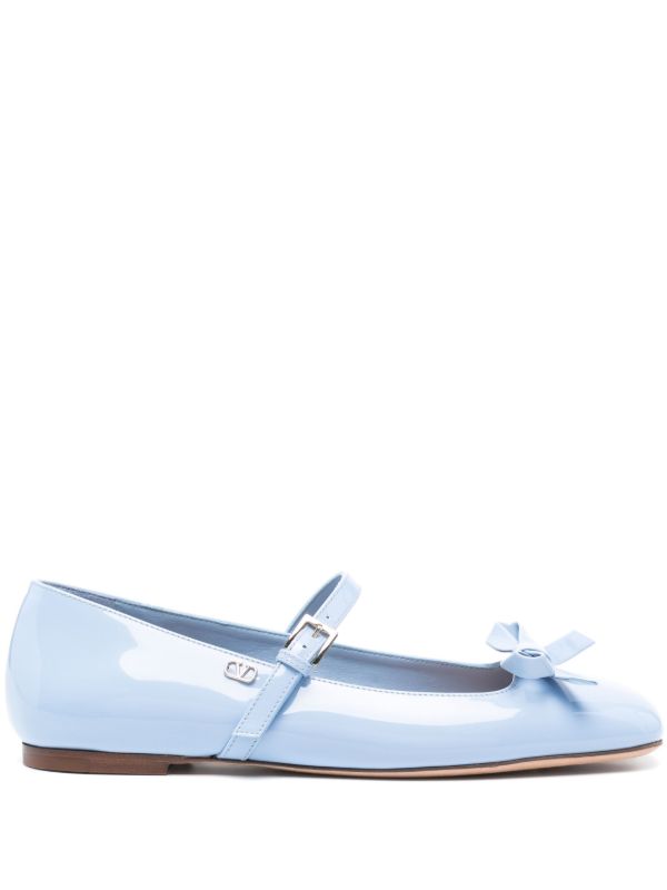 browns Valentino Garavani Blue Romance Bow Ballet Pumps | Browns Ballerina Shoes