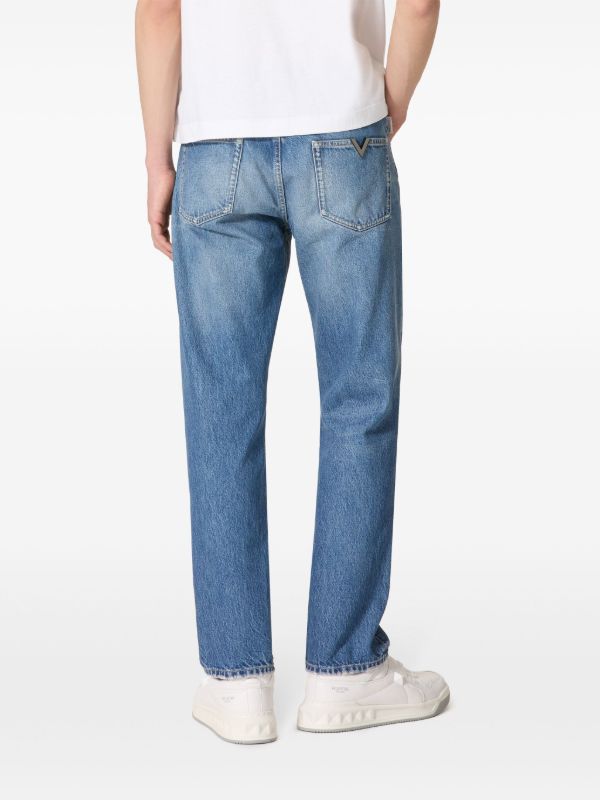 Browns Valentino Garavani Blue V Detail Straight-Leg Jeans | Browns Regular & Straight-Leg Jeans