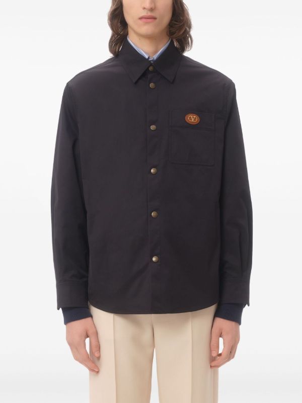 Browns Valentino Garavani Blue VLogo Signature Shirt Jacket | Browns Shirt Jackets