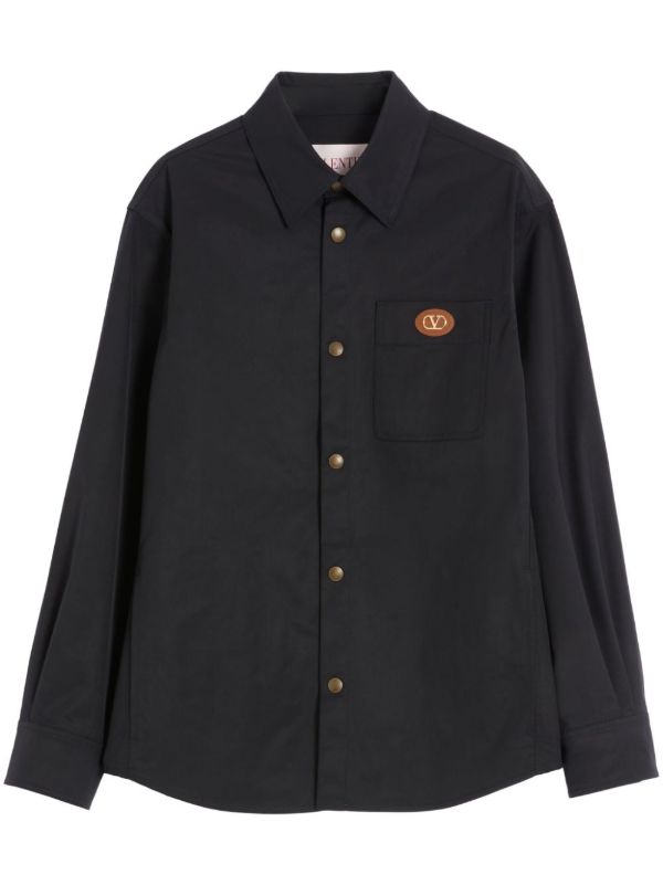 browns Valentino Garavani Blue VLogo Signature Shirt Jacket | Browns Shirt Jackets