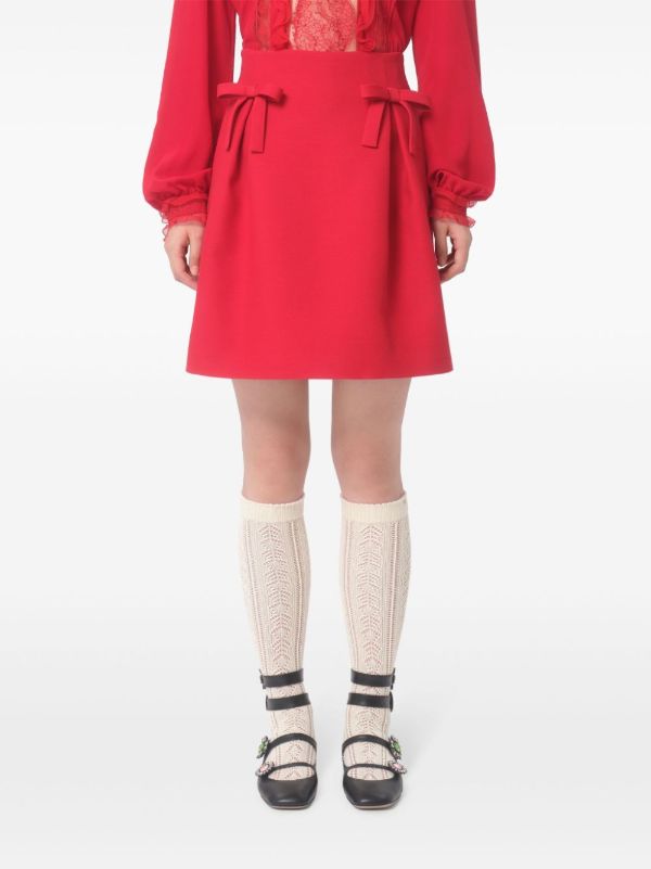 Browns Valentino Garavani Bow-Embellished Mini Skirt | Browns A-Line Skirts