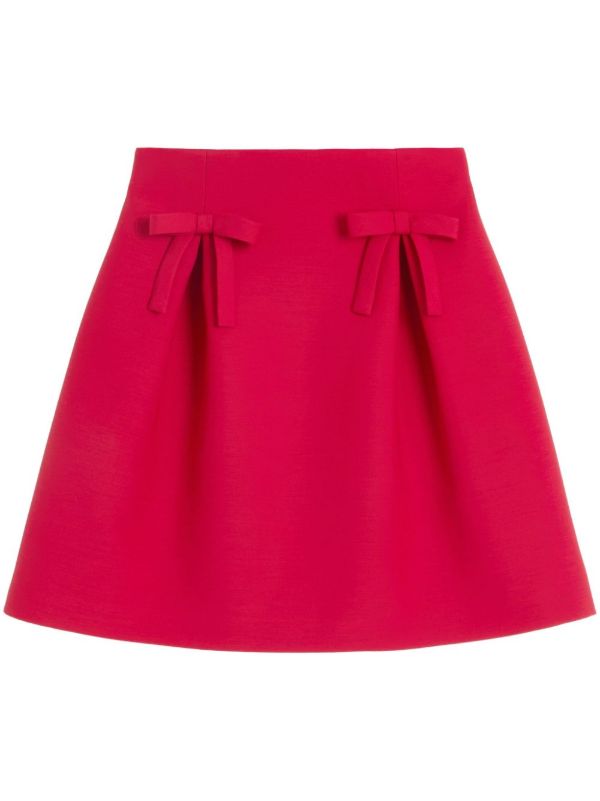 browns Valentino Garavani Bow-Embellished Mini Skirt | Browns A-Line Skirts