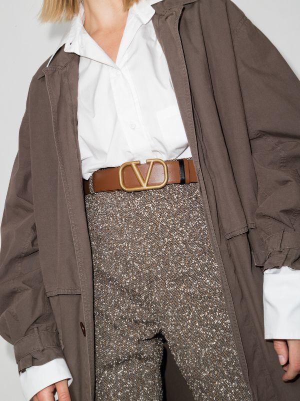 Browns Valentino Garavani Brown VLogo Signature Reversible Leather Belt | Browns Belts