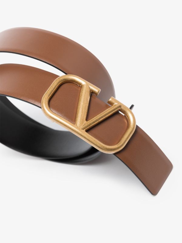Browns Valentino Garavani Brown VLogo Signature Reversible Leather Belt | Browns Belts