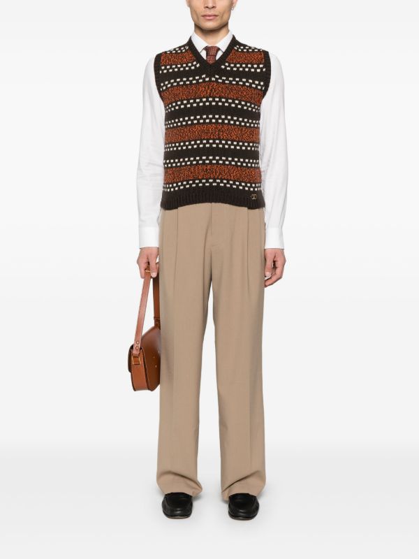 Browns Valentino Garavani Brown Wool Vest | Browns Knitted Sweaters