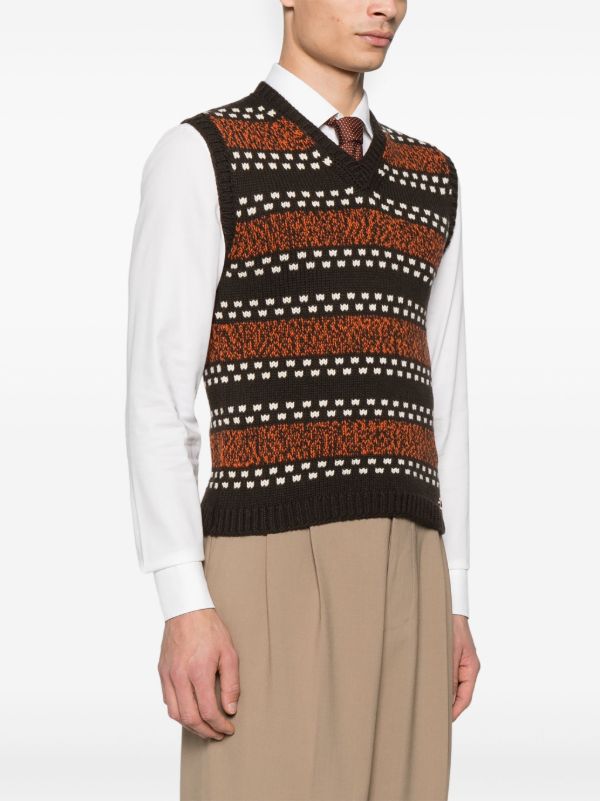 Browns Valentino Garavani Brown Wool Vest | Browns Knitted Sweaters