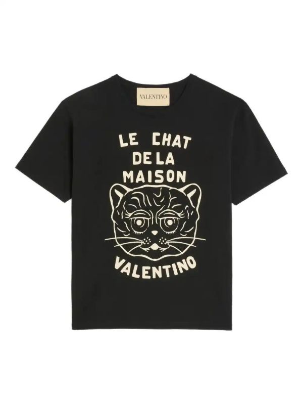 browns Valentino Garavani Chat De La Maison-print T-shirt | Browns T-Shirts