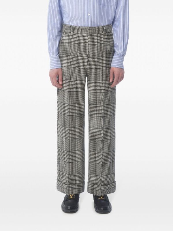 Browns Valentino Garavani Checked Wool Trousers | Browns Tailored Pants