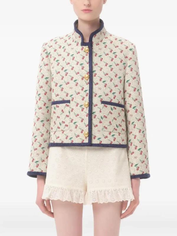 Browns Valentino Garavani Cherryfic-print Jacket | Browns Fitted Jackets