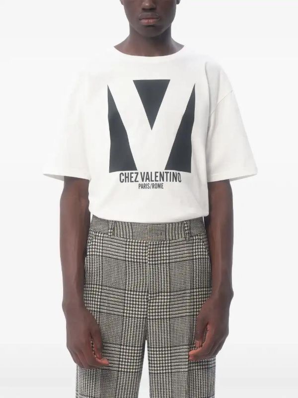 Browns Valentino Garavani Chez Valentino-Print Cotton T-shirt | Browns T-Shirts