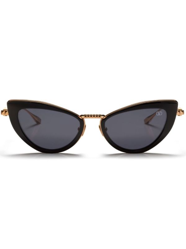 browns VALENTINO GARAVANI EYEWEAR black Rockstud cat-eye sunglasses | Browns Sunglasses