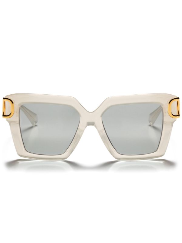 browns VALENTINO GARAVANI EYEWEAR White VLogo square-frame sunglasses | Browns Sunglasses