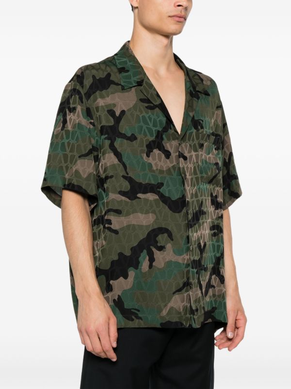 Browns Valentino Garavani Green Camo Iconographe Shirt | Browns Shirts