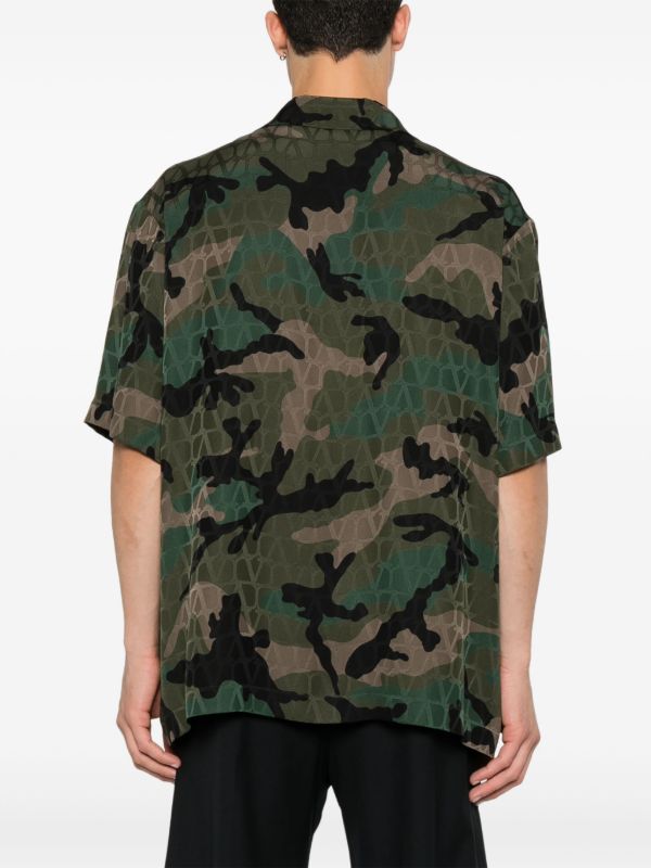 Browns Valentino Garavani Green Camo Iconographe Shirt | Browns Shirts