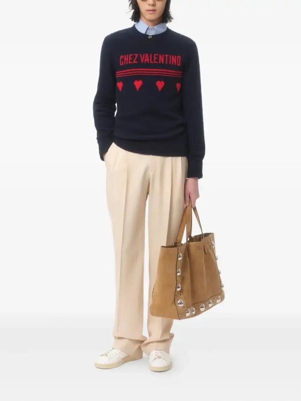 Browns Valentino Garavani Heart Motif Sweater | Browns Knitted Sweaters