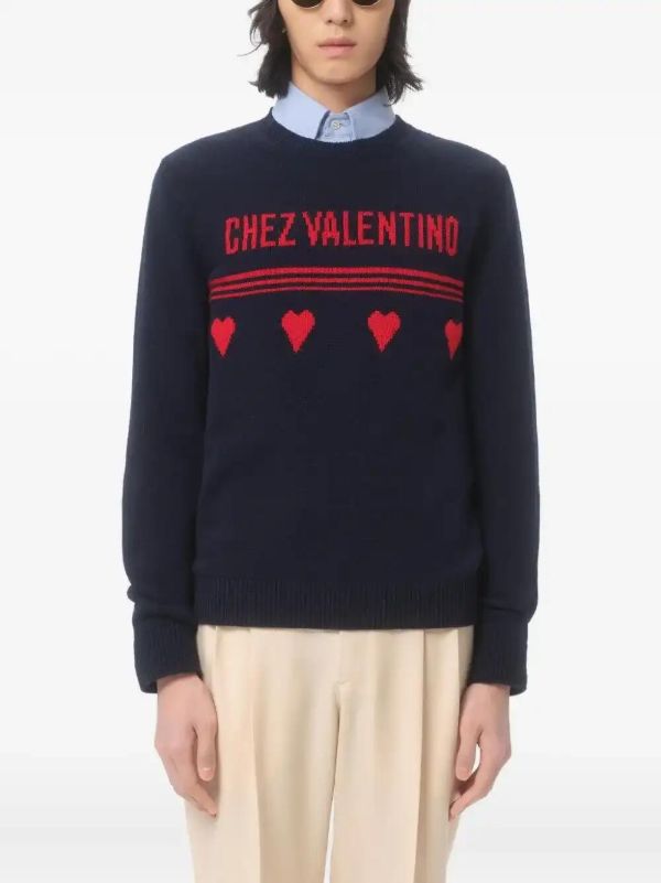 Browns Valentino Garavani Heart Motif Sweater | Browns Knitted Sweaters