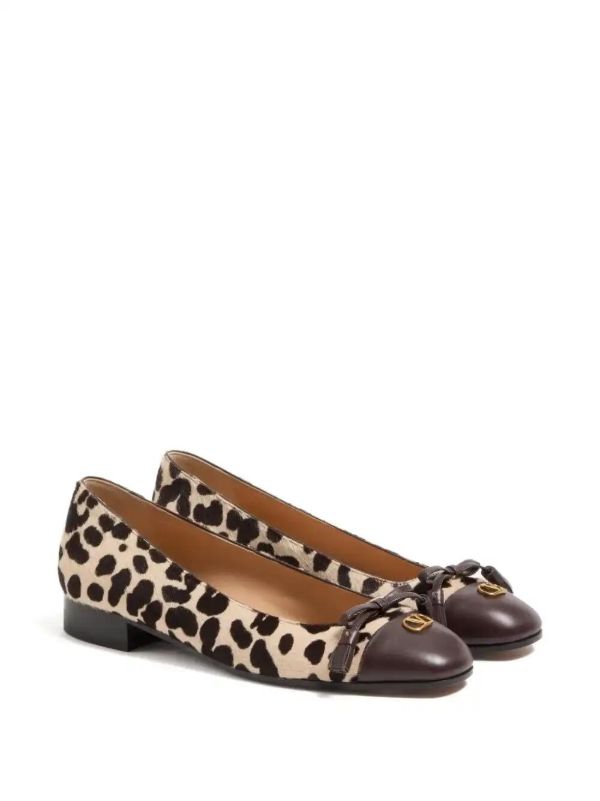 Browns Valentino Garavani Leopard Print Ballet Flats | Browns Ballerina Shoes