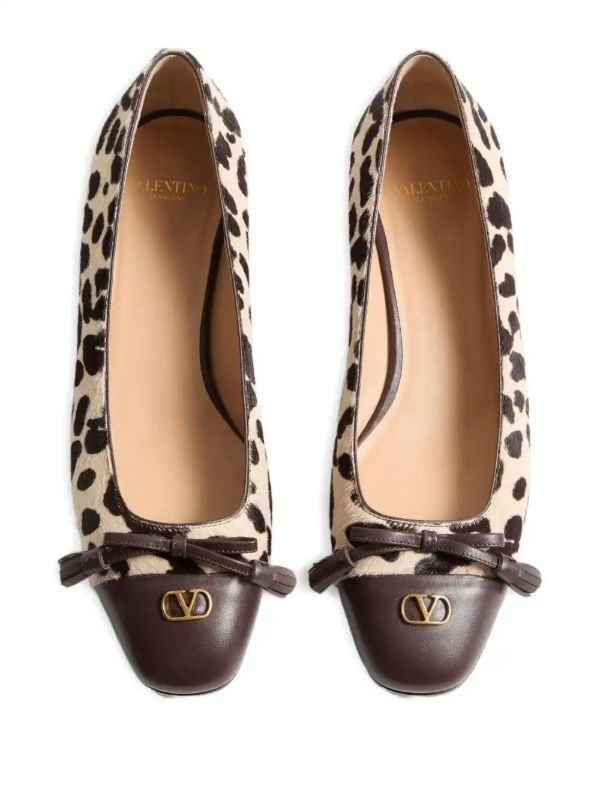Browns Valentino Garavani Leopard Print Ballet Flats | Browns Ballerina Shoes