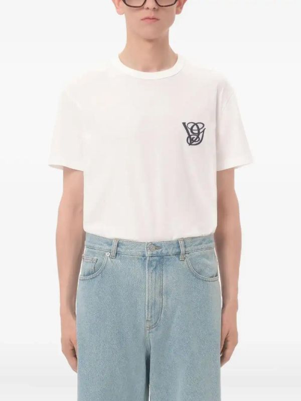 Browns Valentino Garavani Logo-embroidered Crew Neck T-shirt | Browns T-Shirts