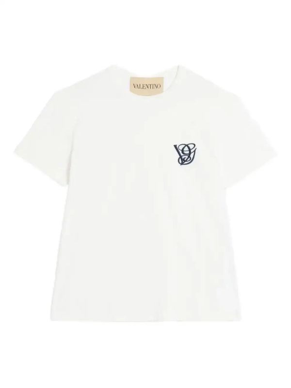 browns Valentino Garavani logo-embroidered crew neck t-shirt | Browns T-Shirts