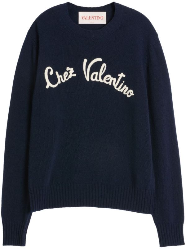 browns Valentino Garavani logo-embroidery jumper | Browns Knitted Sweaters
