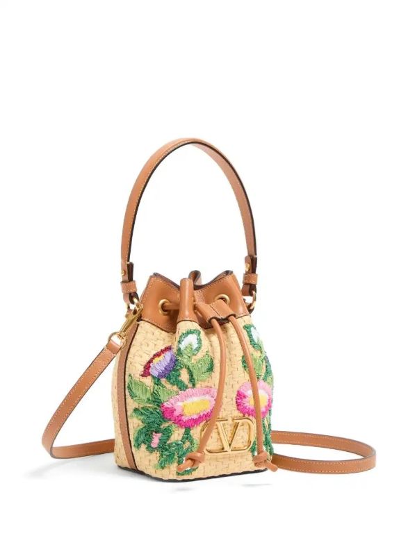 Browns Valentino Garavani Mini VLogo Signature Bucket Embroidered Bag | Browns Bucket Bags