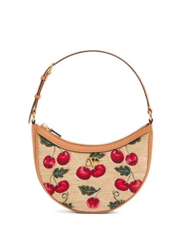 browns Valentino Garavani mini VLogo Signature Cherryfic-print shoulder bag | Browns Shoulder Bags
