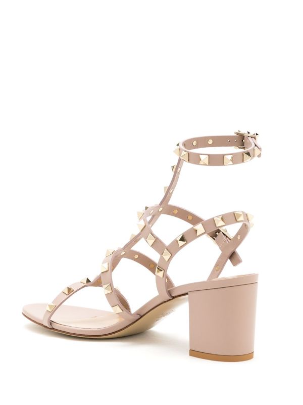 Browns Valentino Garavani Neutral Rockstud 60 Leather Sandals | Browns Sandals