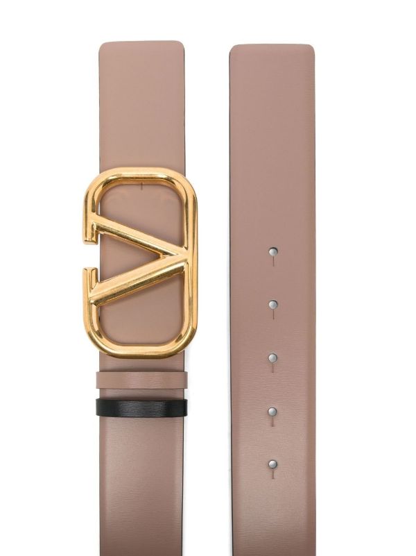 Browns Valentino Garavani Neutral VLogo Leather Belt | Browns Belts