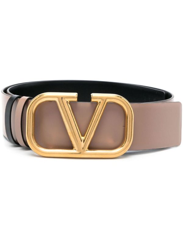 browns Valentino Garavani neutral VLogo leather belt | Browns Belts