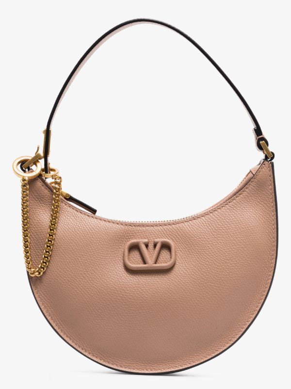 Browns Valentino Garavani Neutral VLogo Signature Mini Leather Shoulder Bag | Browns Shoulder Bags