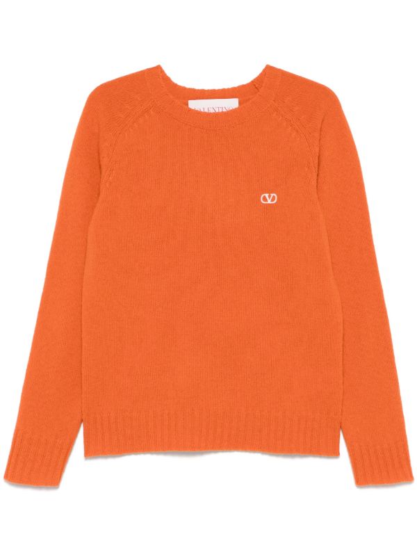 browns Valentino Garavani Orange VLogo Signature Sweater | Browns Knitted Sweaters