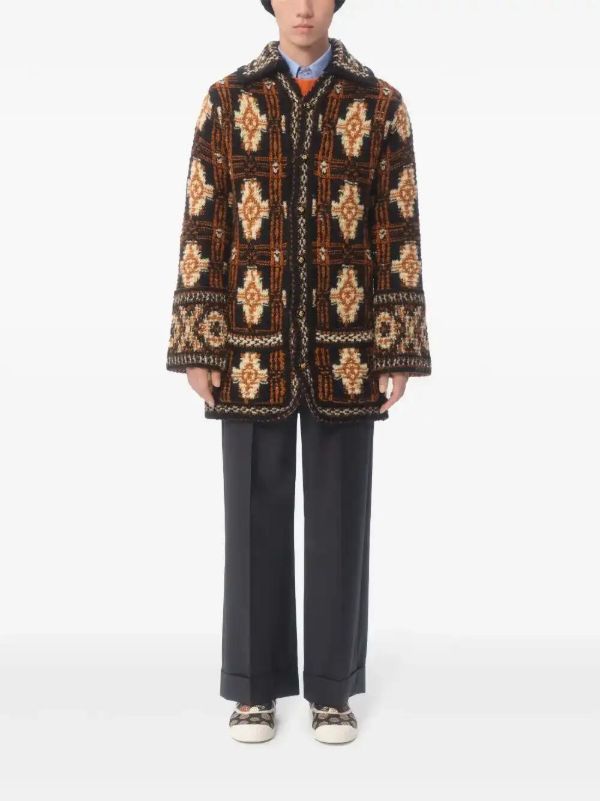 Browns Valentino Garavani Patterned Cardi-Coat | Browns Single Breasted Coats