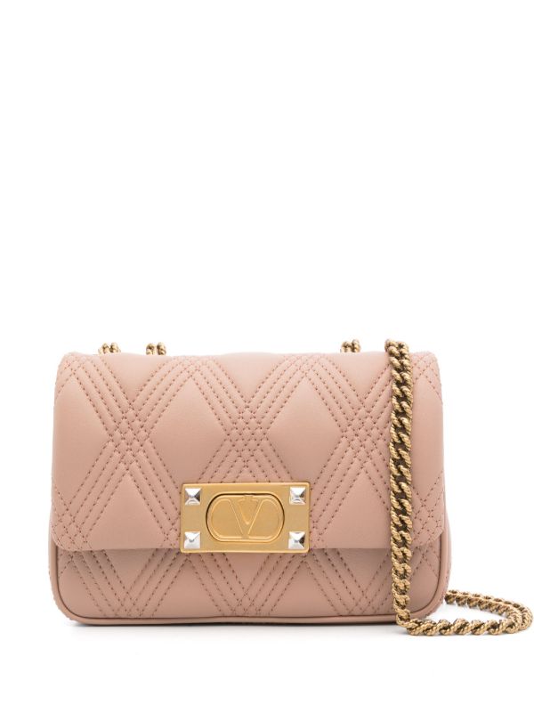 browns Valentino Garavani Pink Quiltie 67 Shoulder Bag | Browns Shoulder Bags