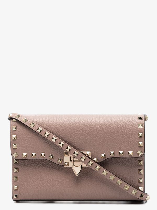 Browns Valentino Garavani Pink Rockstud Leather Cross Body Bag | Browns Messenger & Crossbody Bags