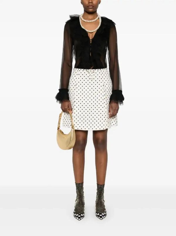 Browns Valentino Garavani Polka Dot-print Mini Skirt | Browns Pleated Skirts