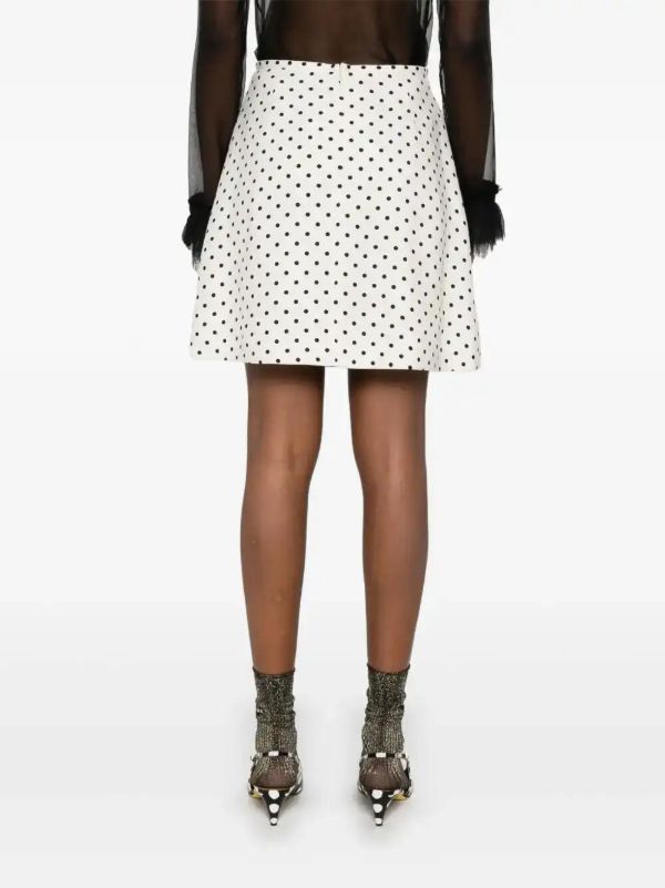 Browns Valentino Garavani Polka Dot-print Mini Skirt | Browns Pleated Skirts