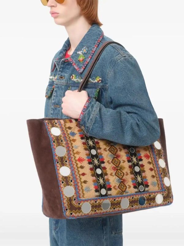 Browns Valentino Garavani Printed-trim Denim Jacket | Browns Denim Jackets