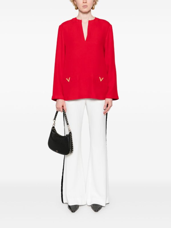 Browns Valentino Garavani Red V Gold Silk Shirt | Browns Shirts