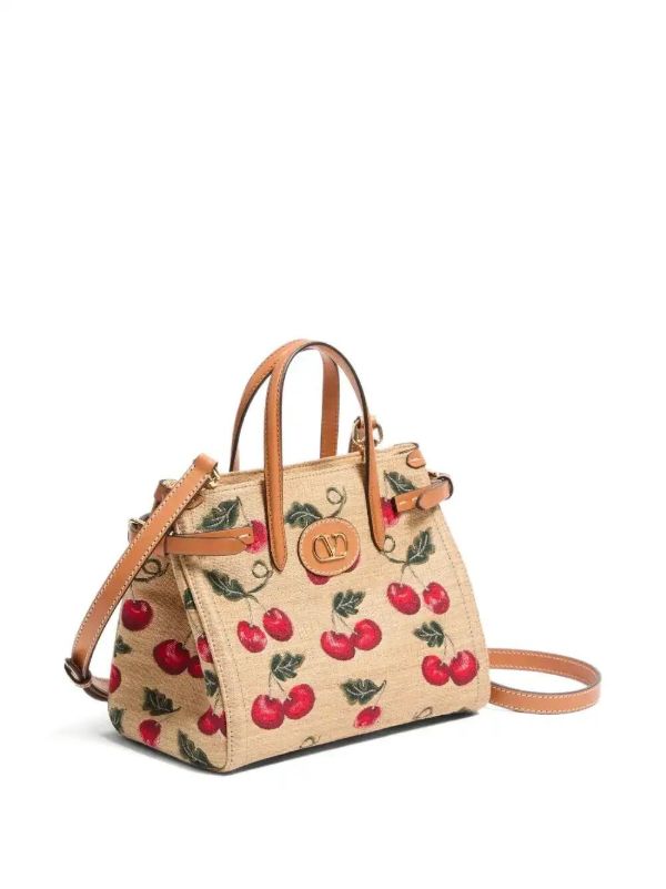 Browns Valentino Garavani Small Antibes Cherry-motif Tote Bag | Browns Tote Bags