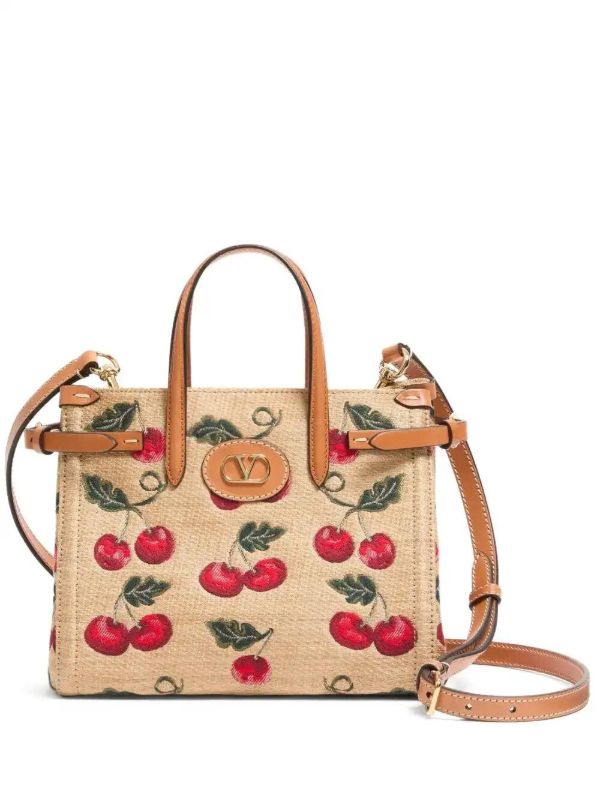browns Valentino Garavani small Antibes Cherry-motif tote bag | Browns Tote Bags