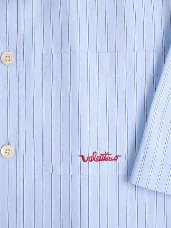 Browns Valentino Garavani Striped-pattern Embroidered-logo Shirt | Browns Shirts