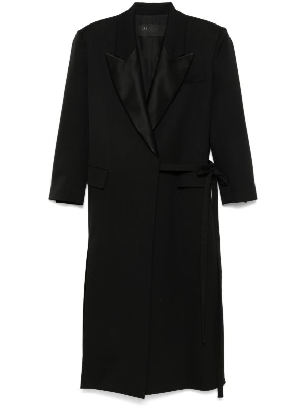 browns Valentino Garavani Tied Long Coat | Browns Double Breasted & Peacoats