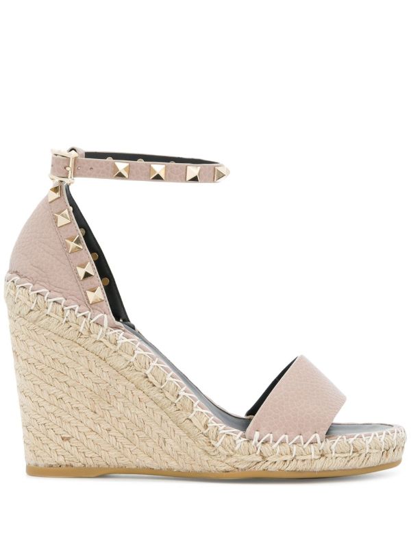 browns Valentino Garavani VAL ROCKSTUD 105 WEDGE ESPADRILLE SANDAL | Browns Espadrilles