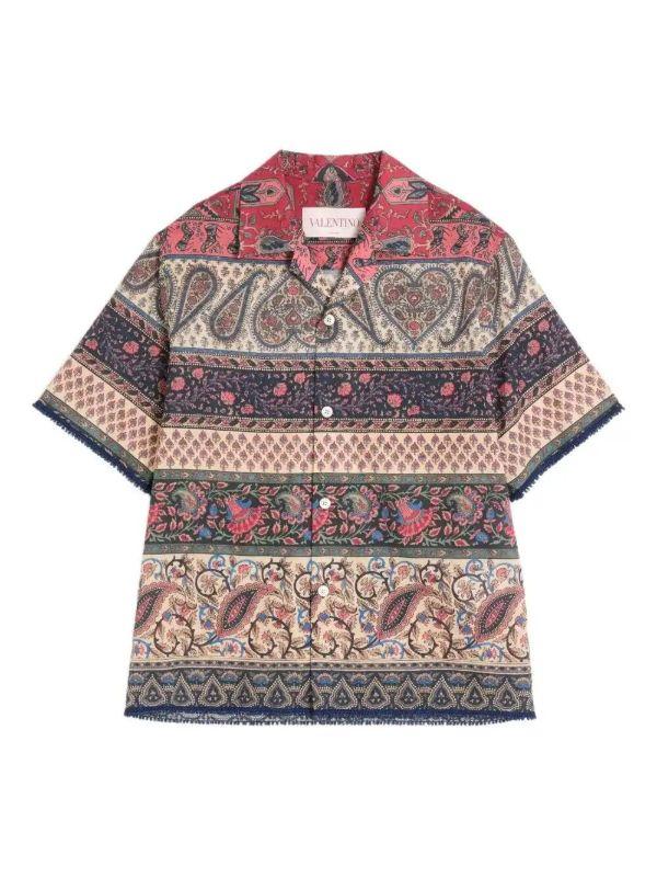 browns Valentino Garavani Voyage Imaginaire-print bowling shirt | Browns Shirts