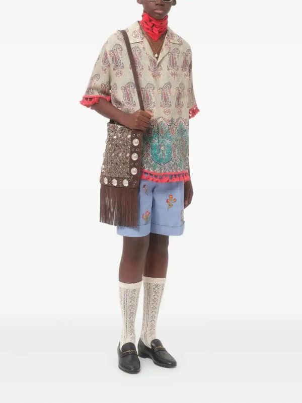 Browns Valentino Garavani Voyage Imaginaire-print Linen Shirt | Browns Shirts