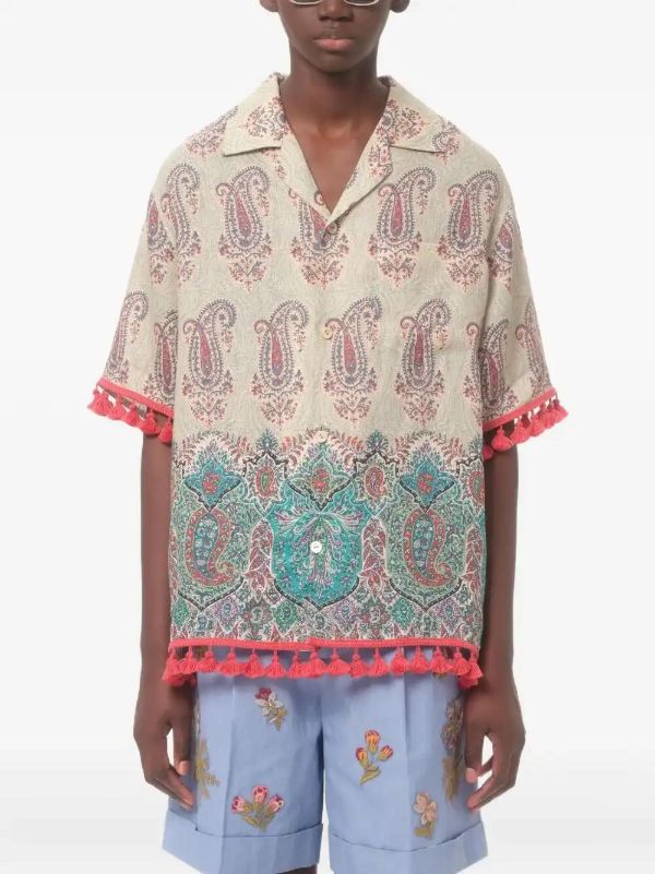 Browns Valentino Garavani Voyage Imaginaire-print Linen Shirt | Browns Shirts