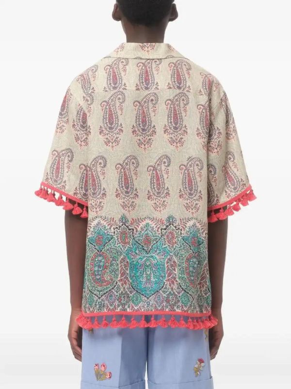 Browns Valentino Garavani Voyage Imaginaire-print Linen Shirt | Browns Shirts
