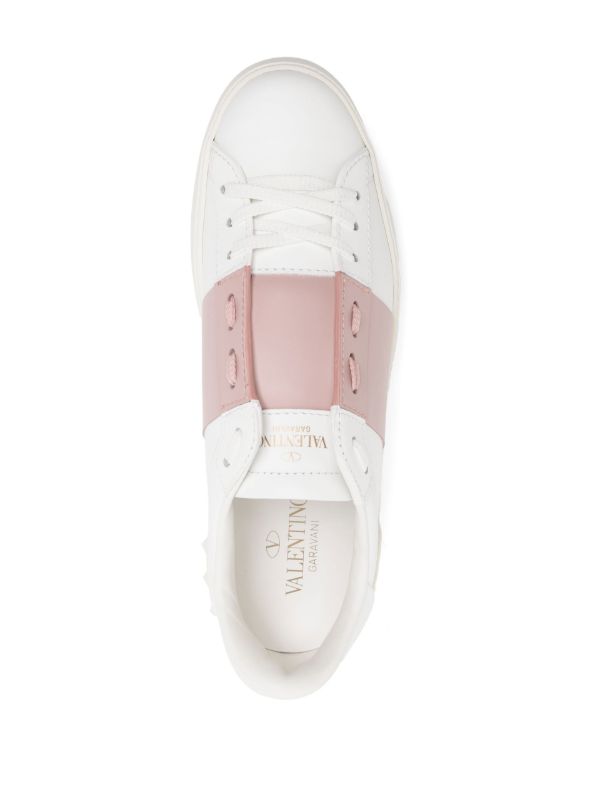Browns Valentino Garavani White Open VLTN Low-Top Leather Sneakers | Browns Sneakers