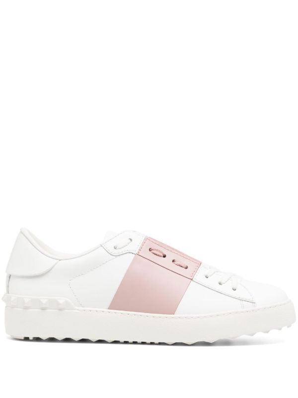 browns Valentino Garavani White Open VLTN Low-Top Leather Sneakers | Browns Sneakers